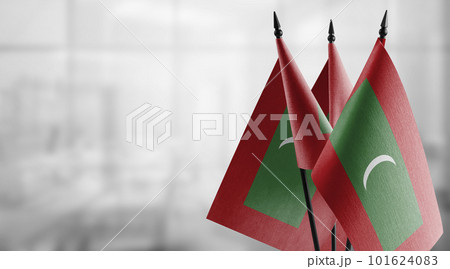 Small flags of the Maldives on an abstract blurry background Small flags of the Maldives on an abstract blurry background 101624083