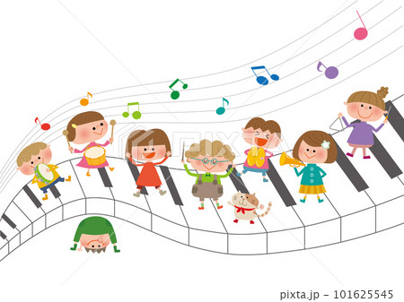 ピアノとこどもと音符 101625545