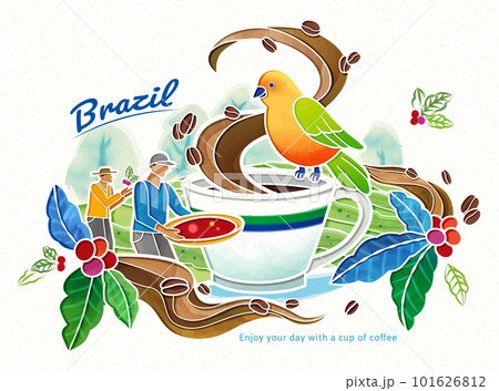Brazil coffee production poster 101626812