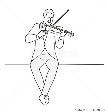 Violinist plays a classical musical instrument. 101628364