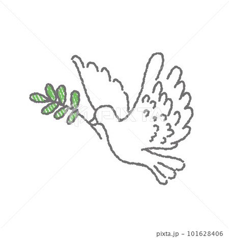 オリーブを加えて飛ぶ鳩 イラスト 平和 オリーブを加えて飛ぶ鳩 イラスト 平和 101628406