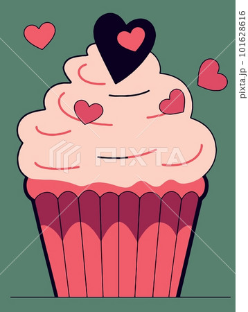 food sweet pink cupcake 101628616