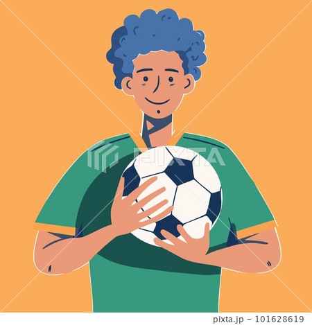 brazilian young man holding a soccer ball brazilian young man holding a soccer ball 101628619