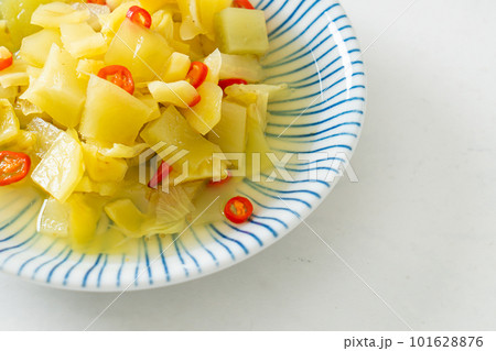 spicy salad pickle cabbage or celery with sesame oil spicy salad pickle cabbage or celery with sesame oil 101628876
