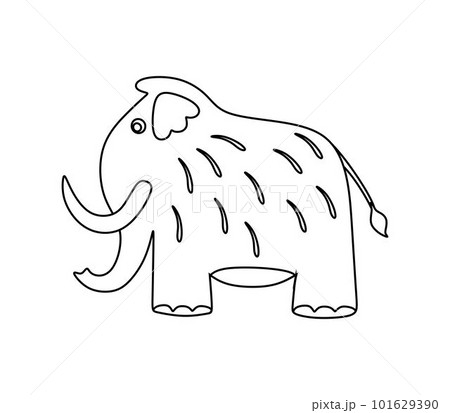 Mammoth Character Black and White Vector Illustration Coloring Book for Kids Mammoth Character Black and White Vector Illustration Coloring Book for Kids 101629390
