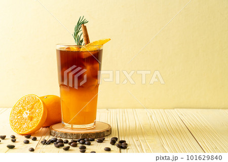 black coffee with orange and lemon juice black coffee with orange and lemon juice 101629840
