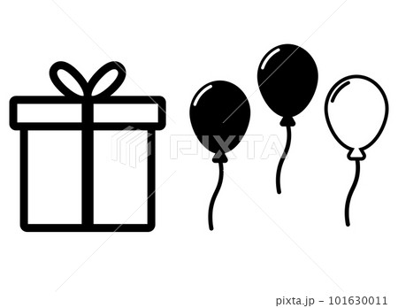 プレゼント　風船　アイコン 101630011
