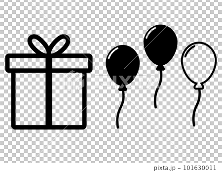 プレゼント　風船　アイコン 101630011