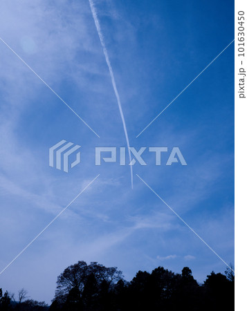 青空に飛行機雲 101630450