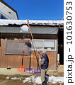 屋根の雪を落とす老人 101630753