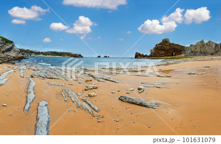 Portio Beach summer panorama. 101631079