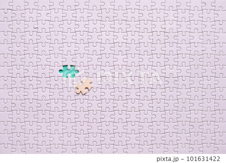 Jigsaw puzzle white color,Puzzle pieces grid,Success mosaic solution template,Horizontal on green background copy space for text,Top view Jigsaw puzzle white color,Puzzle pieces grid,Success mosaic solution template,Horizontal on green background copy space for text,Top view 101631422