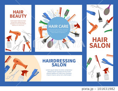 Hair care salon and cosmetics banner templates flat vector illustration. 101631982