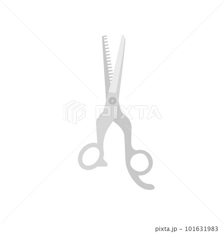 Sharp scissors for hairdresser or tailor, flat vector illustration isolated. 101631983