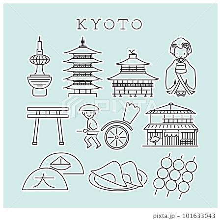東京の有名な観光地のシンプルなアイコンセット 東京の有名な観光地のシンプルなアイコンセット 101633043