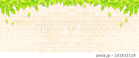 木の葉とレンガの背景イラスト、季節のイメージ 木の葉とレンガの背景イラスト、季節のイメージ 101633119