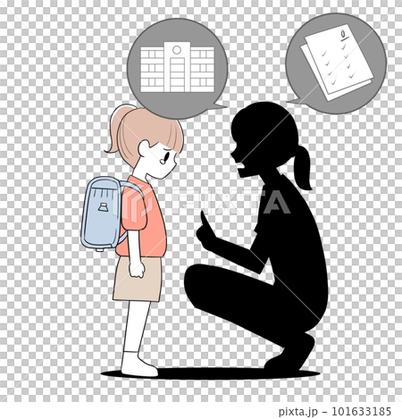 学校に行くように叱られて泣く女の子 学校に行くように叱られて泣く女の子 101633185