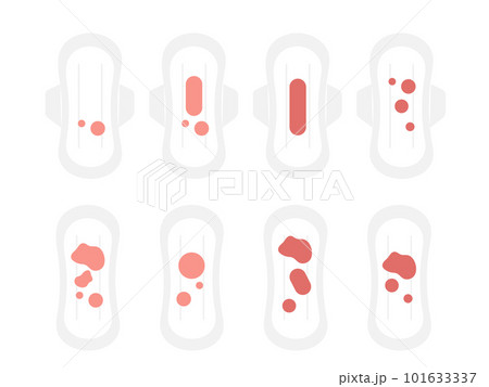 使用済みナプキン 生理用品 イラスト セット 使用済みナプキン 生理用品 イラスト セット 101633337