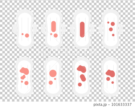 使用済みナプキン 生理用品 イラスト セット 使用済みナプキン 生理用品 イラスト セット 101633337