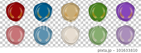 Illustration set of luxurious sealing stamps with laurel wreath pattern Illustration set of luxurious sealing stamps with laurel wreath pattern 101633810