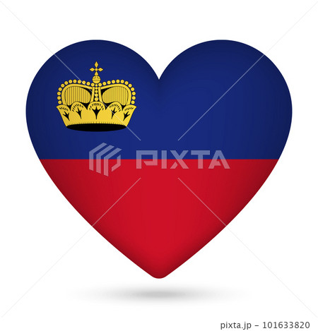 Liechtenstein flag in heart shape. Vector illustration. Liechtenstein flag in heart shape. Vector illustration. 101633820
