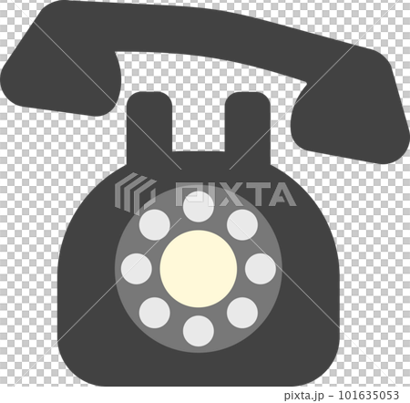 Simple monochrome illustration of black phone 101635053