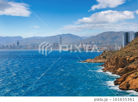 Benidorm city coast view (Spain). Benidorm city coast view (Spain). 101635361