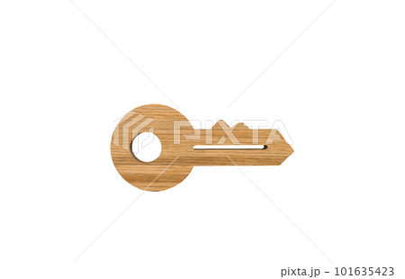 Wooden Success Key Sign on white background Wooden Success Key Sign on white background 101635423