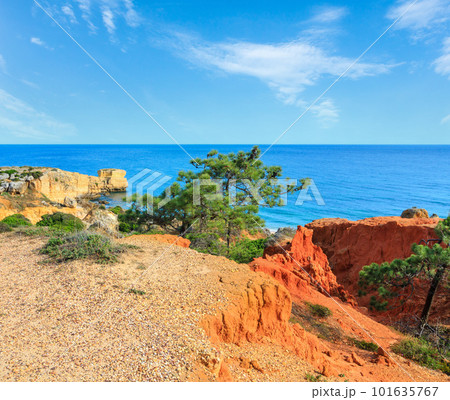 Atlantic rocky coast view (Algarve, Portugal). 101635767