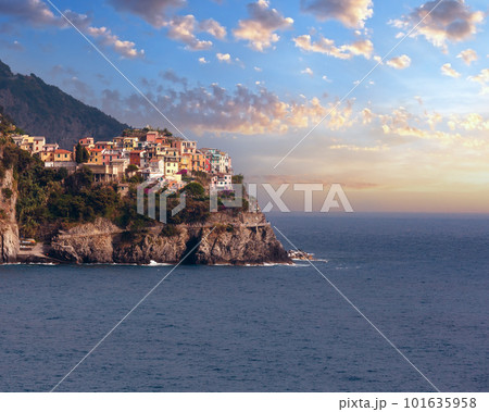 Summer Manarola view from Corniglia, Cinque Terre, Italy Summer Manarola view from Corniglia, Cinque Terre, Italy 101635958