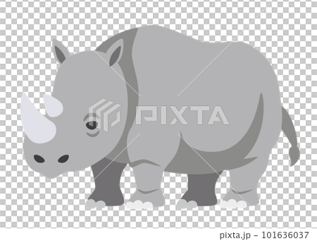 沒有主線的簡單犀牛插畫 101636037