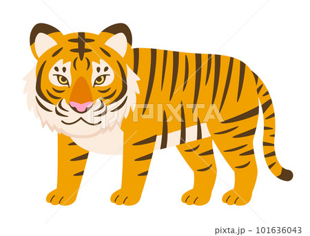 虎のイラスト 主線のないシンプルなトラのイラスト素材のイラスト素材 [101636043