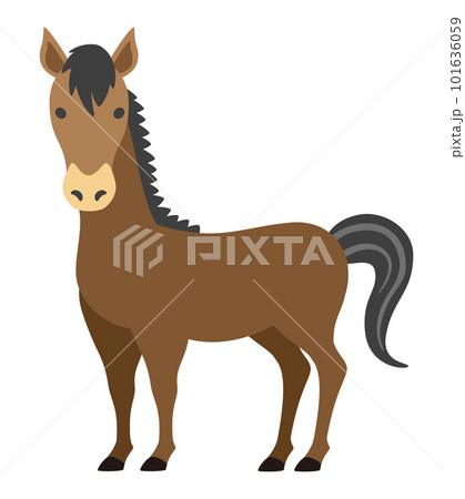 主線のないシンプルな馬のイラストのイラスト素材 [101636059] - PIXTA