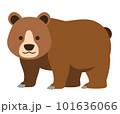 主線のないシンプルなクマのイラスト 101636066