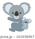 主線のないシンプルなコアラのイラスト 101636067