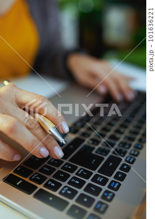 woman working on laptop 101636221