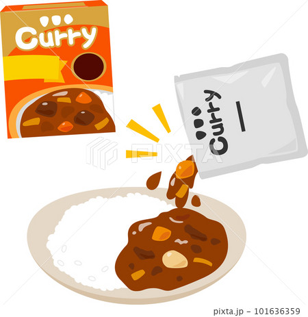 パウチ袋から出したレトルトカレー 101636359