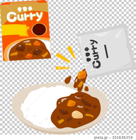 パウチ袋から出したレトルトカレー 101636359