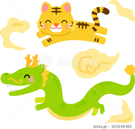 龍と虎のキャラクター 101636360