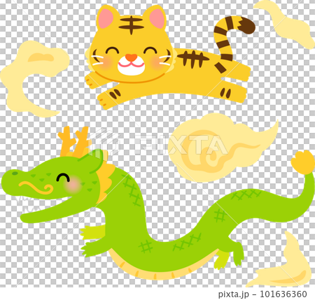 龍と虎のキャラクター 101636360