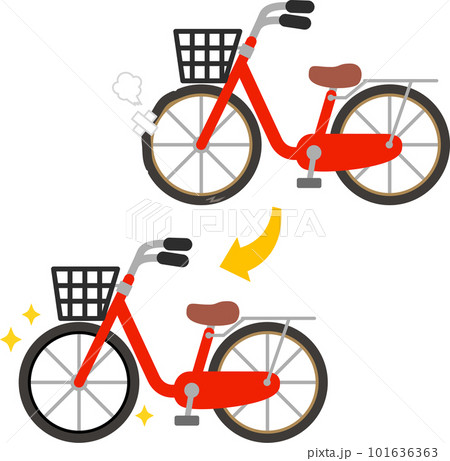 タイヤを新品に交換した自転車 タイヤを新品に交換した自転車 101636363