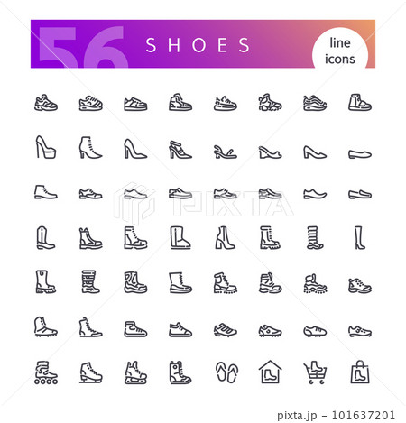 Shoes Line Icons Set 101637201