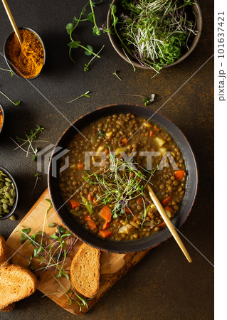 Healthy lentil soup Healthy lentil soup 101637421