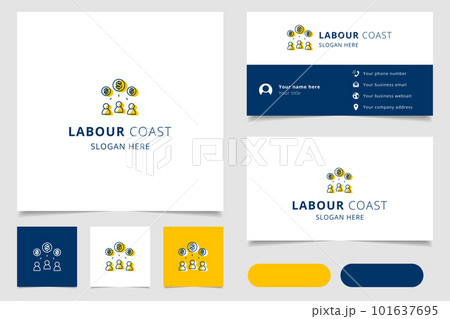 Labour cost logo design with editable slogan. Branding book and business card template. 101637695