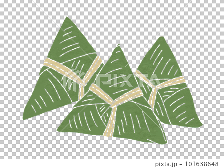 複数の三角ちまきのイラスト（版画風） 101638648
