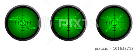 照準器で標的に狙いを定めてロックオンしたイラスト 101638718