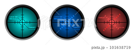 照準器で標的に狙いを定めてロックオンしたイラスト 101638719