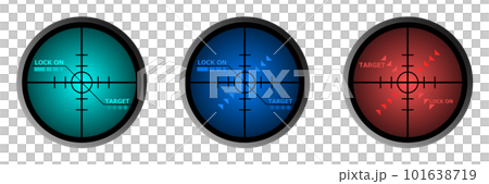 照準器で標的に狙いを定めてロックオンしたイラスト 101638719