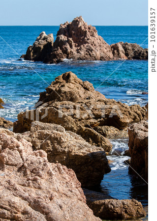 Nice detail of the Spanish coast in Costa Brava, near town Palamos Nice detail of the Spanish coast in Costa Brava, near town Palamos 101639157