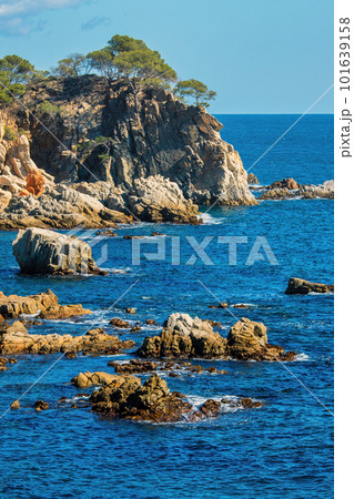 Nice detail of the Spanish coast in Costa Brava, near town Palamos 101639158